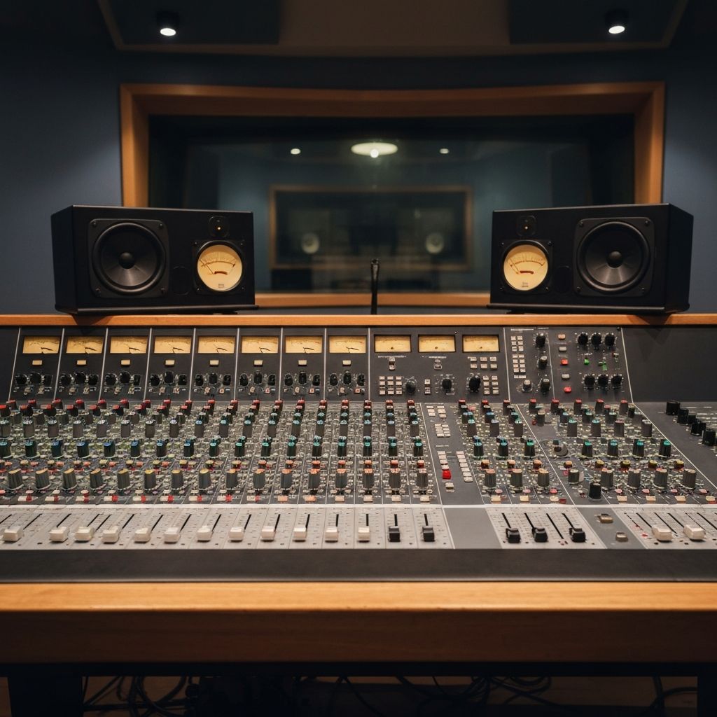 Контрольная панель студии подкастов